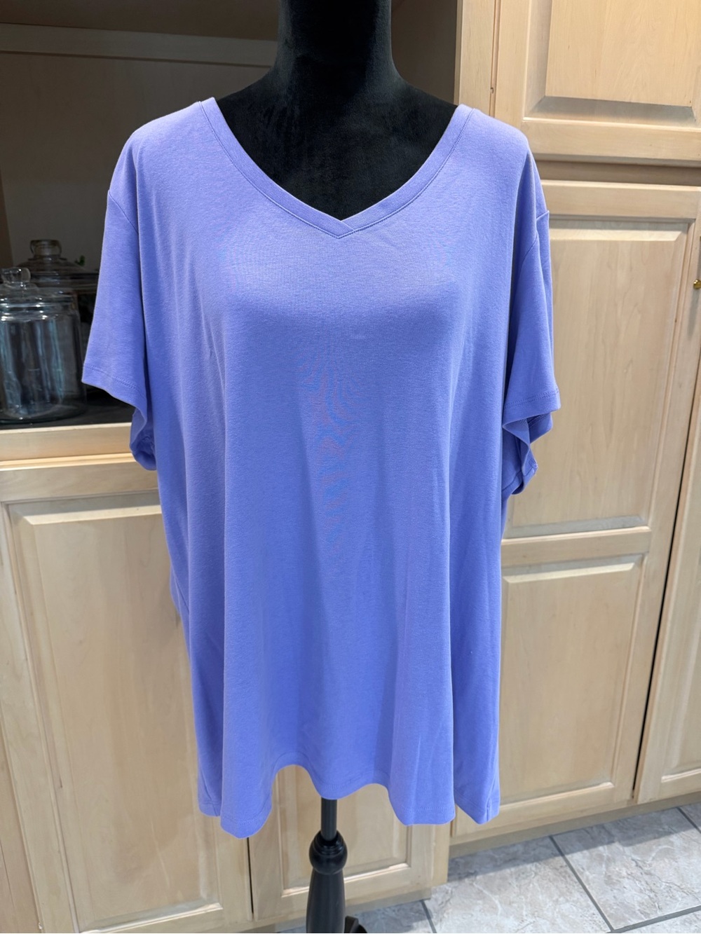 St. John's Bay Lavender V-Neck Short Sleeve Tee 3X